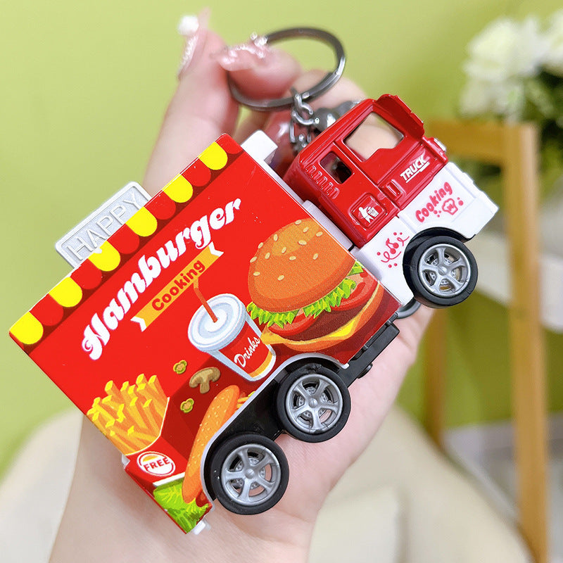Wholesale Alloy Pull Back Cartoon Dining Car Key Chain